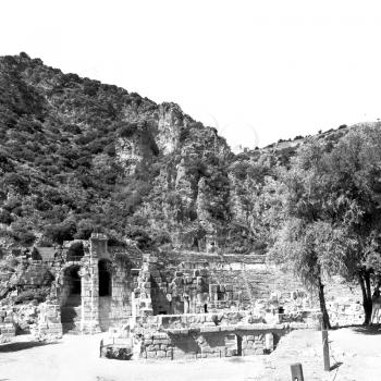 myra    in    turkey europe    old roman necropolis and indigenous tomb stone