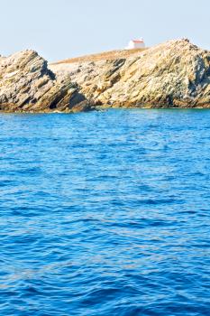 from       the    boat greece islands in     mediterranean sea and sky