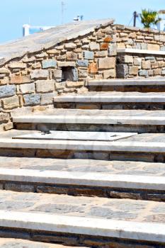 in greece  monument  old steps and marble ancien line 