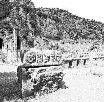 myra      in turkey europe   old roman necropolis and indigenous tomb stone
