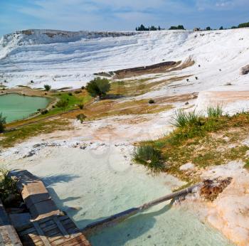     abstract in   pamukkale turkey asia the old calcium bath and travertine water
