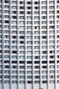 reflex of some gray palace in a window terrace of the centre  bangkok thailand