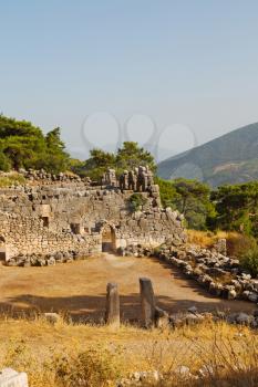  old  temple and theatre in arykanda antalya turkey asia sky and ruins