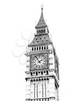 london   big ben and historical old construction england   city