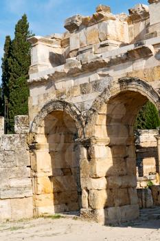  pamukkale    old       construction     in asia turkey the column  and the roman temple 