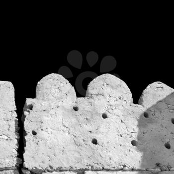 fort battlesment sky and    star brick in oman   muscat the old defensive  