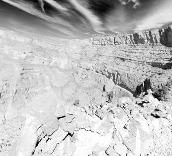  gorge and canyon the deep cloudy sky   in oman the old  mountain 