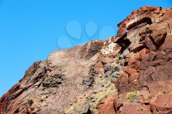 santorini europe greece and dry bush rock alone in the sky 