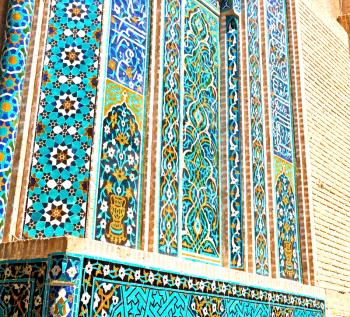 blur in iran the old decorative flower  tiles from antique mosque like background