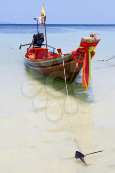 thailand  in  kho tao bay asia isle blue clean water    pirogue   and south china sea 
