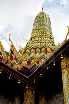  thailand asia   in  bangkok rain  temple abstract cross colors  roof wat  palaces     sky      and  colors religion      mosaic