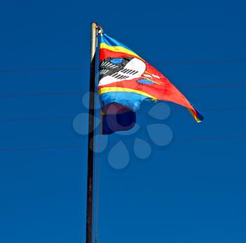 blur in swaziland waving flag  and sky    like abstracr concept