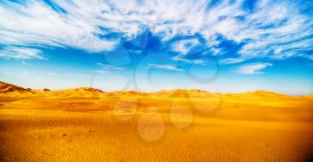 the empty quarter  and outdoor  sand  dune in oman old desert rub al khali 