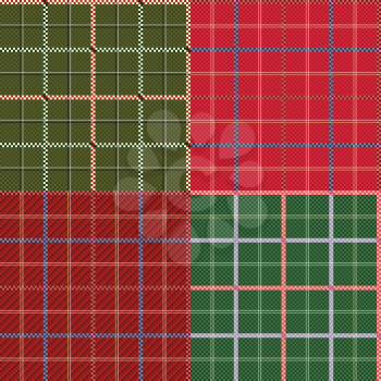 Four seamless checkered vector patterns with various tinctures