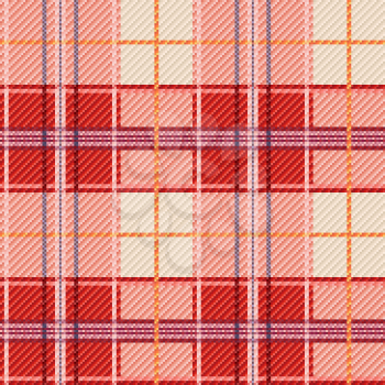 Seamless checkered vector bright pattern with red and white colors
