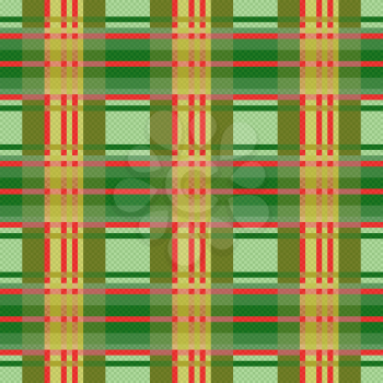 Seamless checkered vector colorful pattern in green and red