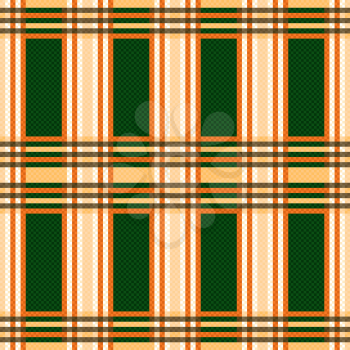 Seamless rectangular vector pattern mainly in orange and green hues