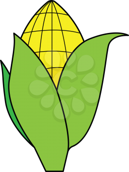 simple flat color corn icon vector