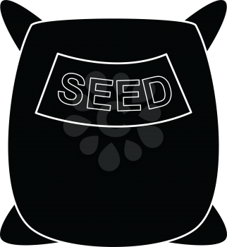 simple flat black seed sack icon vector