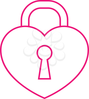 simple thin line heart lock icon vector