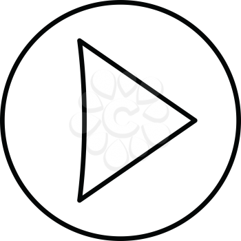 simple thin line play button icon vector