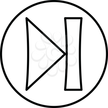 simple thin line forward button icon vector