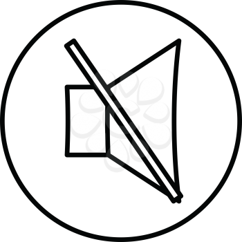 simple thin line mute button icon vector
