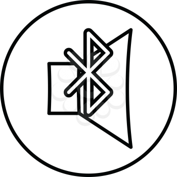 simple thin line bluetooth button icon vector