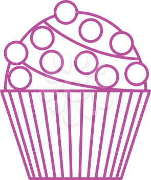 simple thin line chocolate ball cupcake icon vector