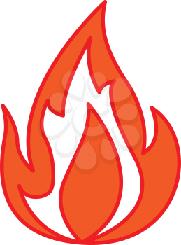 simple flat colour fire 3 icon vector