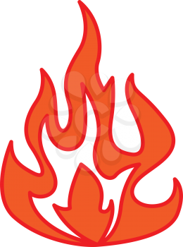 simple flat colour  fire 9 icon vector