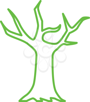 simple thin line autum tree icon vector