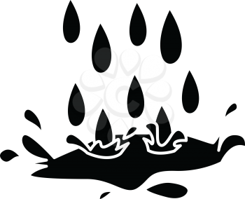 simple flat black rain icon vector