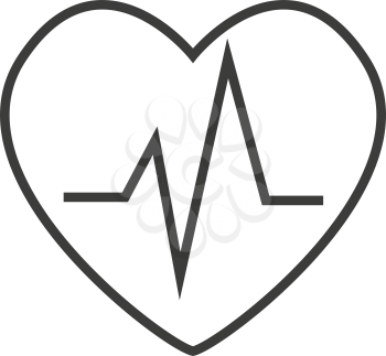 simple thin line cardiogram icon vector