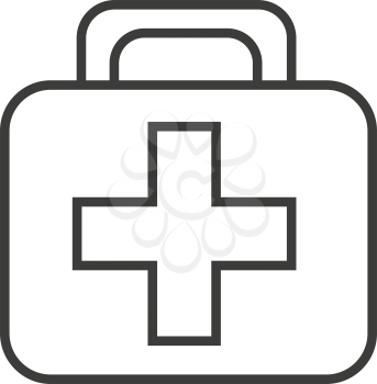 simple thin line first aid kit icon vector