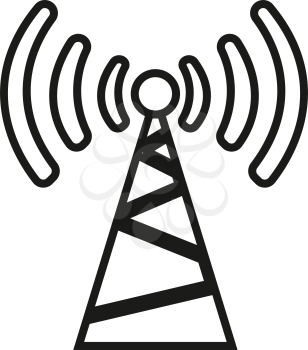 simple thin line antenna icon vector