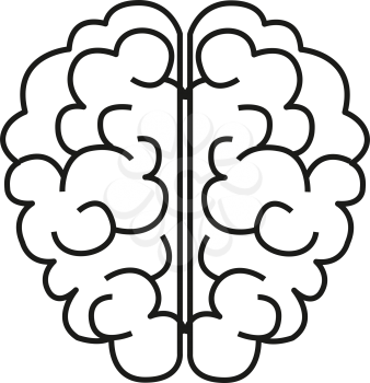 simple thin line top brain icon vector
