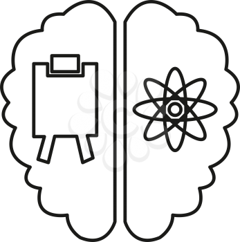simple thin line science brain icon vector