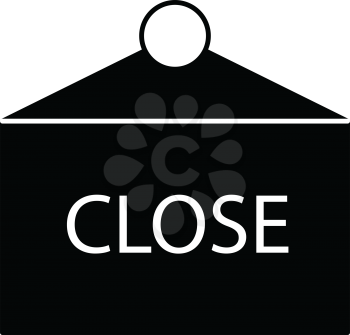 simple flat black shop close icon vector