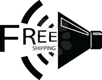 simple flat black free shipping speaker icon vector