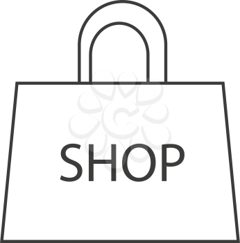 simple thin line shop bag icon vector