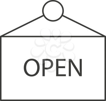 simple thin line shop open icon vector