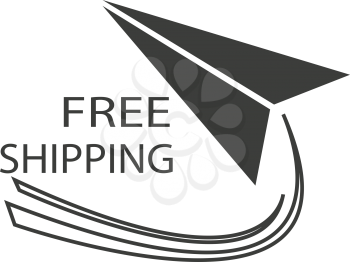 simple thin line free shipping paper plane icon vector