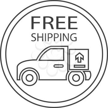 simple thin line free shipping logo icon vector