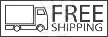 simple thin line free shipping truck symbol icon vector