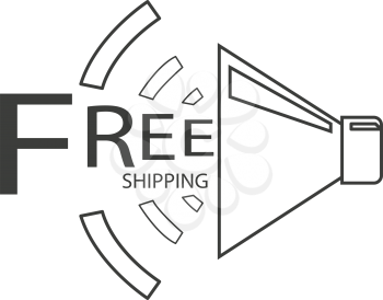 simple thin line free shipping speaker icon vector