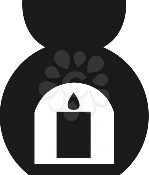 simple flat black candle icon vector