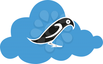simple flat colour a cloud of birds icon vector