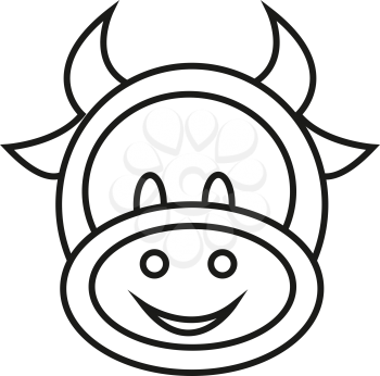 Simple thin line cow icon vector