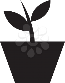 Simple flat black sprout icon vector